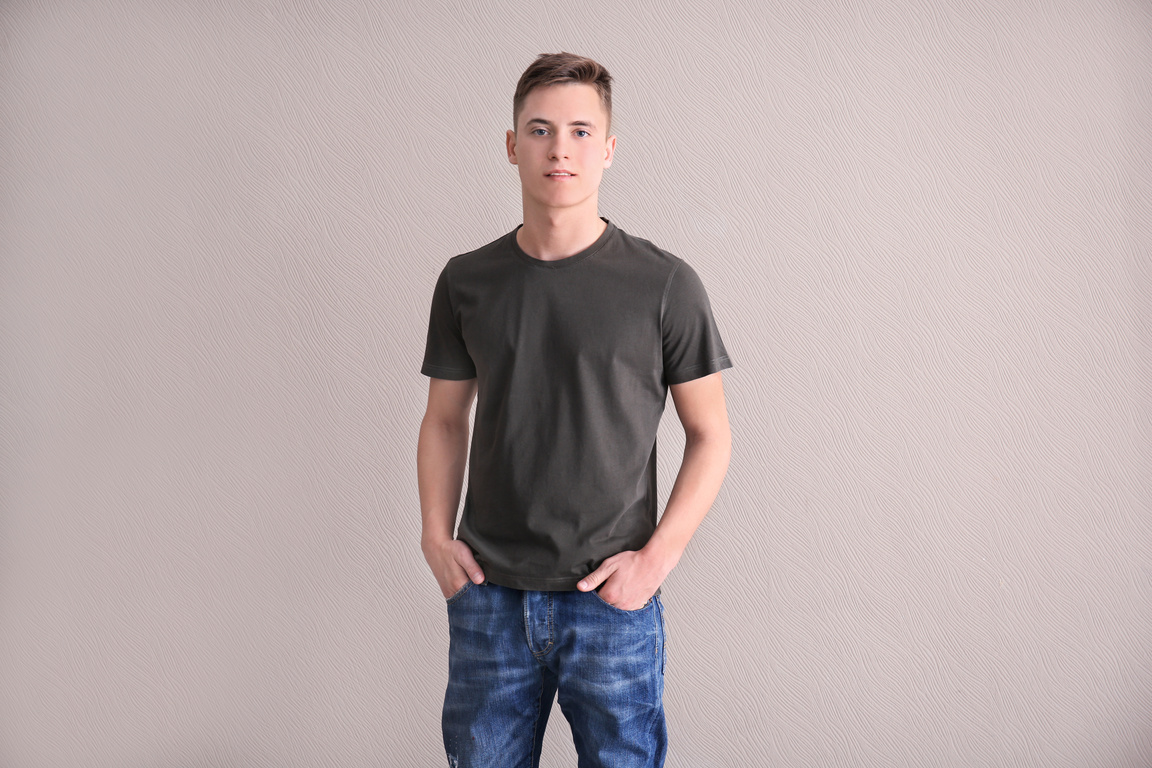 Young Man in Black T-Shirt